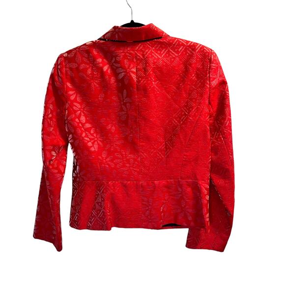 Vintage Canvas Backs Women's Pattern Zip Up Jacket Long Sleeve Pockets Sz 6 Red - Picture 4 of 12